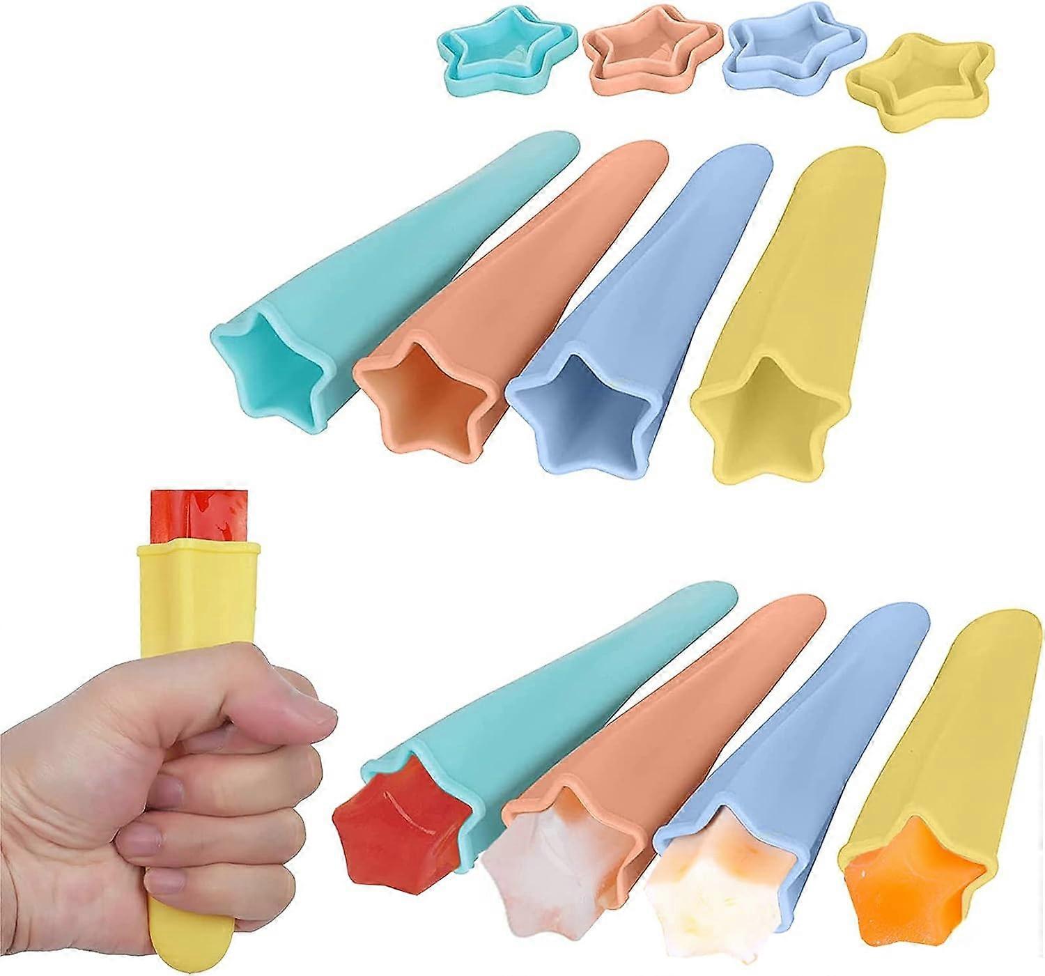 8 Pieces Popsicle Mold with Lids, Food Grade Silicone Popsicle Mold Reusable Popsicle Molds, Colorful Popsicle Molds for Kids and Adults