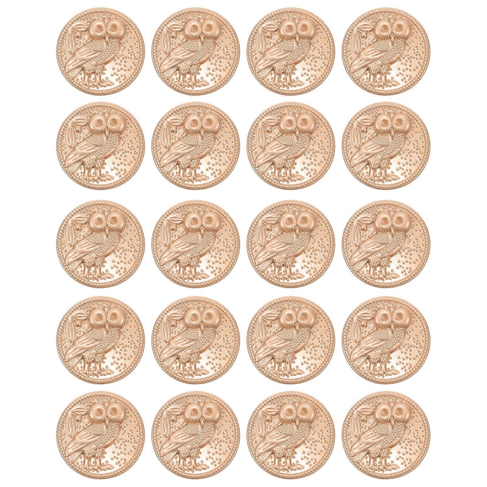 20Pcs Clothes DIY Buttons Decorative Owl Pattern Buttons Metal Buttons for Coat Crafts Sewing Buttons