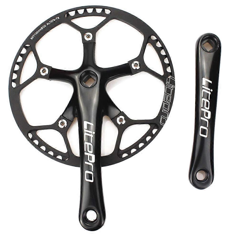 Single Speed Crankset 53T 170mm Crankarms Folding Bike Crankset with Protective Cover for Bike Trac