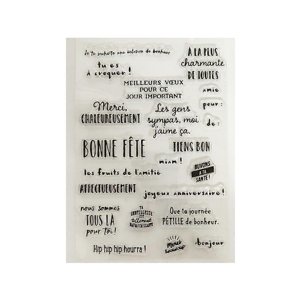 French Word Pattern Silicone Clear Stamp Exquisite Seal Transparent Stamper