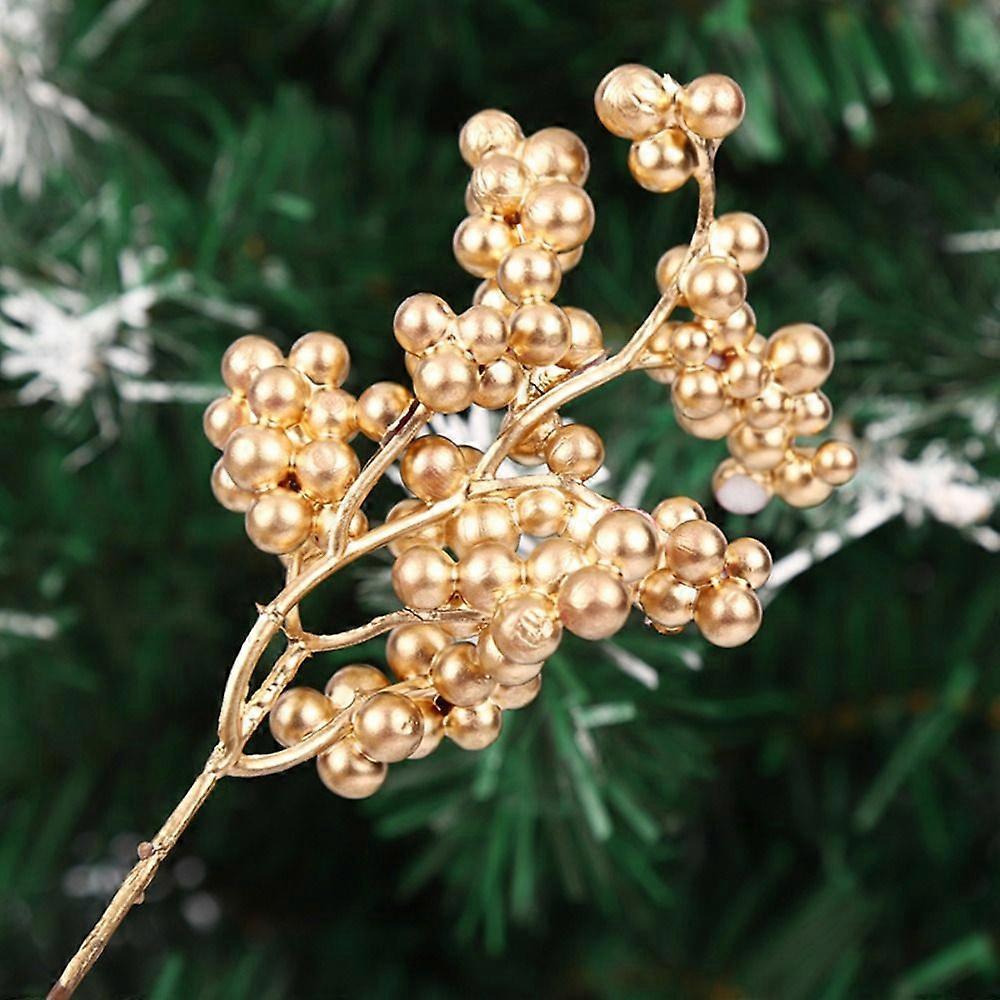 10PCS Christmas Berries Branches Simulated Berry Artificial Plant Foam Beans Party Festival Desktop Ornament Wedding Favor