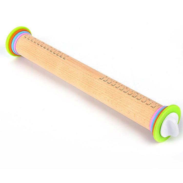 Adjustable Rolling Pin, 4 Thickness Levels and Non-Stick, Multicolor
