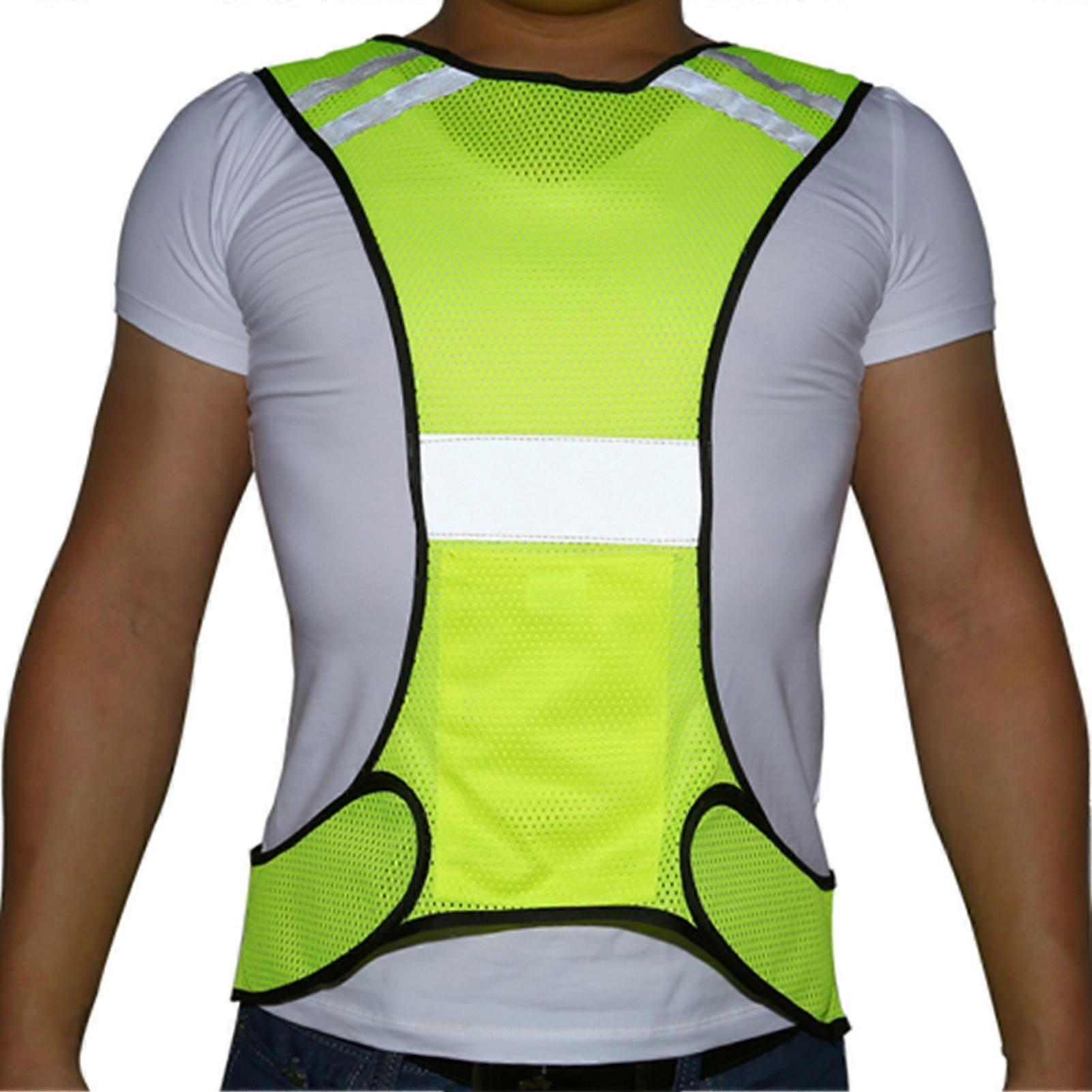 Reflective Safety Vest compatible with Night Running - Adjustable Waist, High Visibility (Lime)