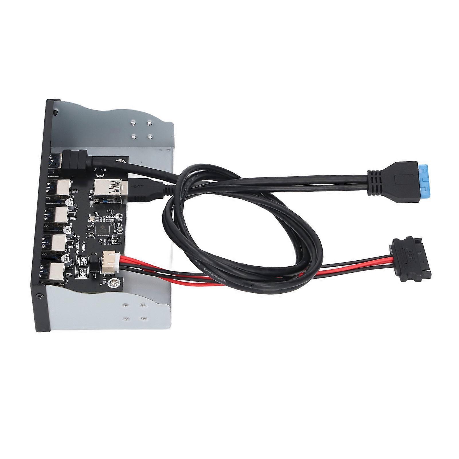 Front Panel USB Hub 5xUSB3.2 GEN1 19 Pin 5.25 Inch Optical Drive Front Panel for WIN7 8 10 2003 for OS X for LINUX 