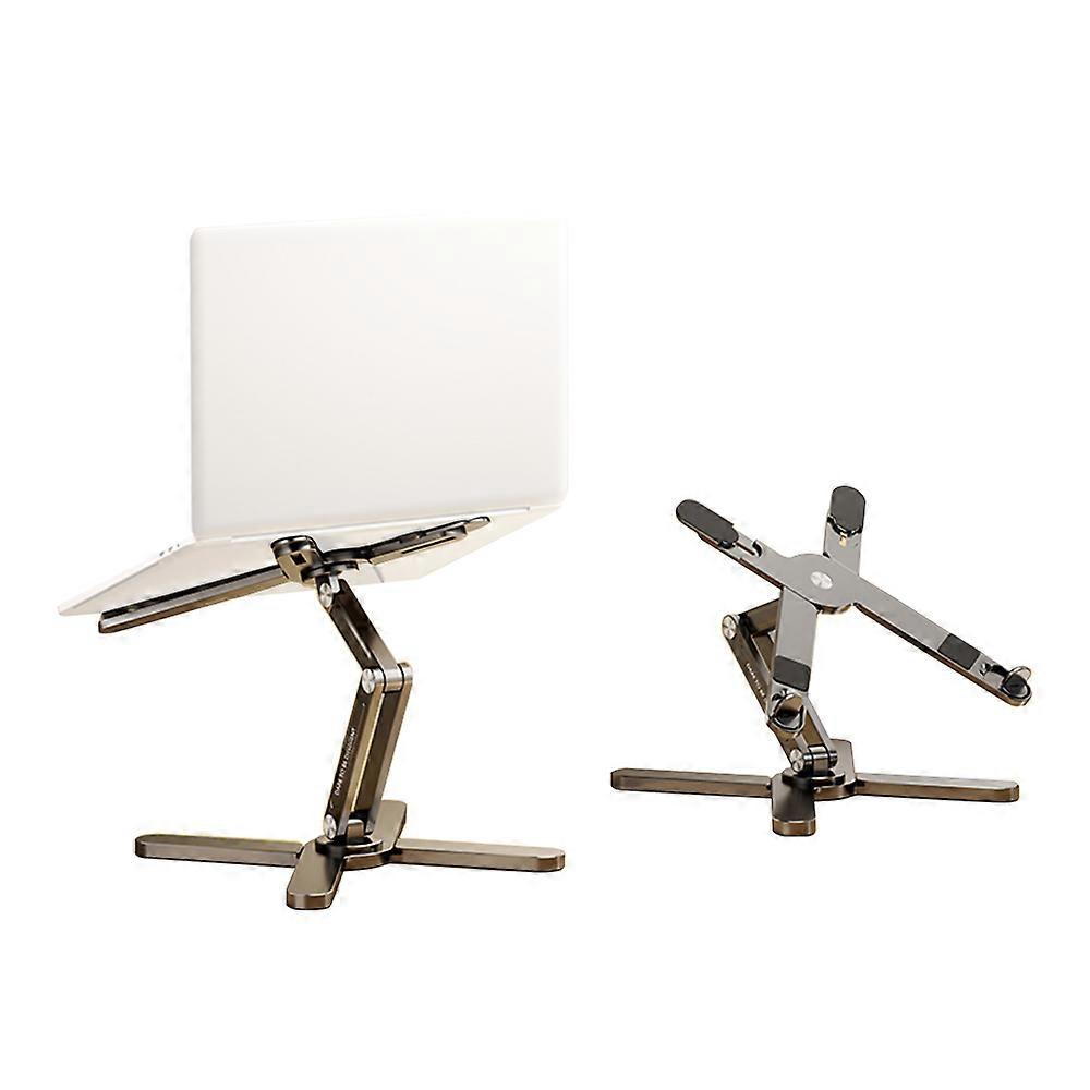 Laptop Stand with 360 Rotating Metal Foldable Holder for 16'' Computer Notebook X-Shaped Ergonomic Portable Adjustable Desk Laptop Riser