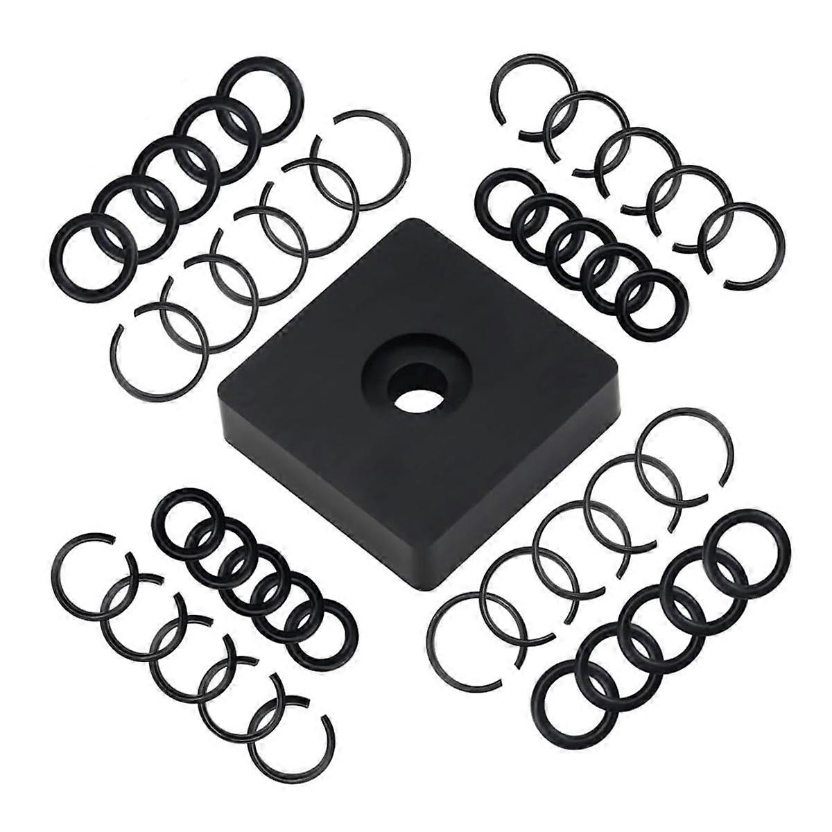 10Set 1/2in&10Set 3/8in Impact Retaining Ring Clip Friction Ring+ O-Ring,Retainer Impact Lock Ring Anvil Install Tool