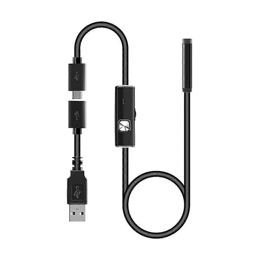 7mm Endoscope Camera HD Flexible IP67 Waterproof Inspection Borescope Camera for Android PC Notebook 6 LEDS Adjustable 1M