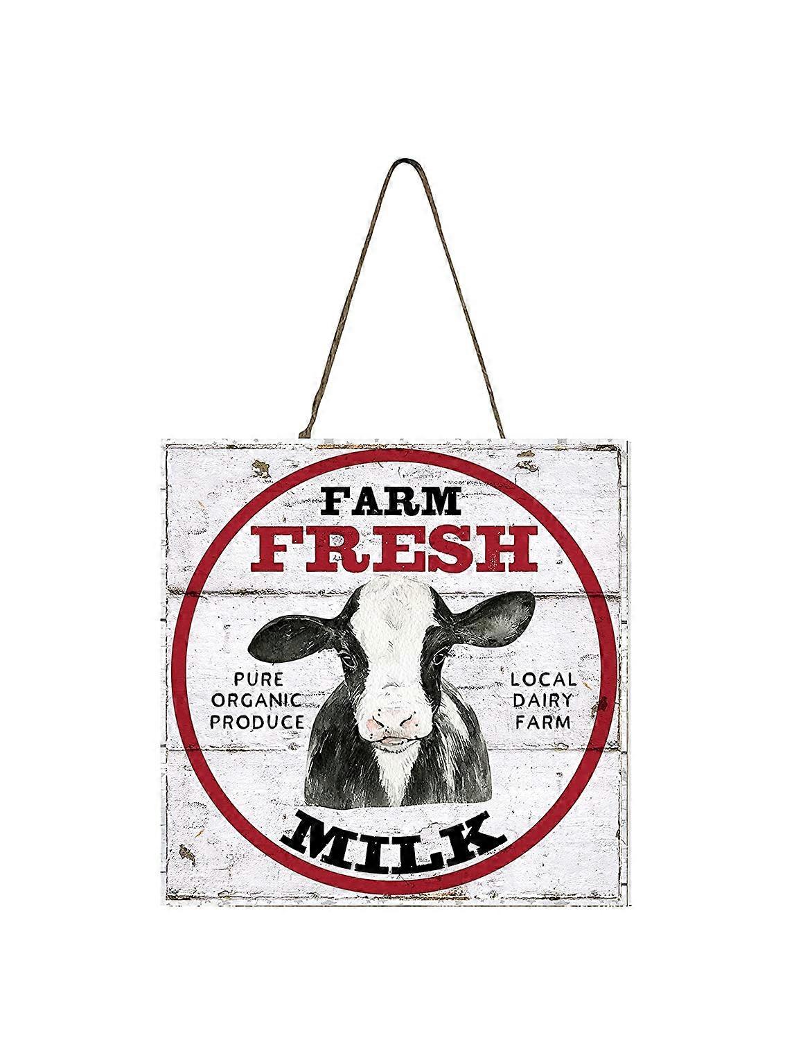 مزرعة الحليب الطازج بقرة مزرعة خشبية ميني ساين 5 "× 5"