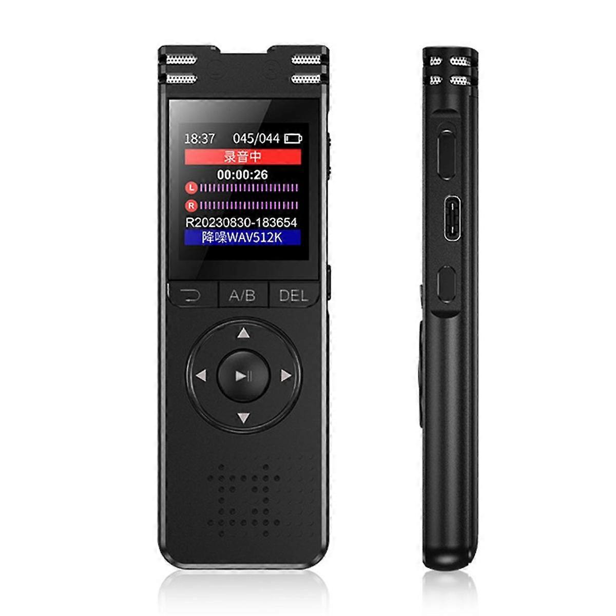 64GB Digital Voice Recorder with Playback Voice Activated Large Screen Sound Audio Recorder for Interview/Meeting/Class