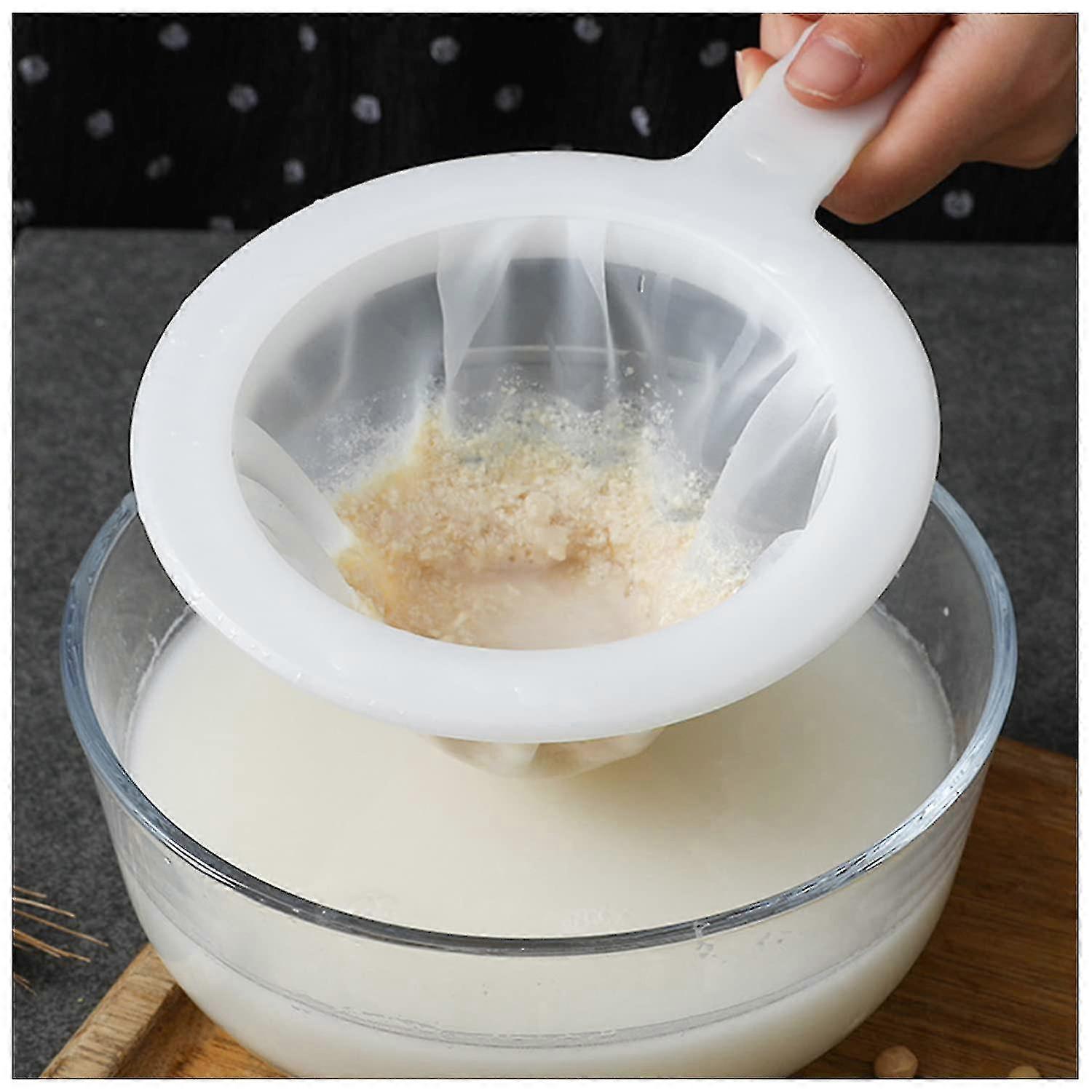 Kitchen Sieve Plastic Household Sieve Fine Mesh, 100/200/400 Mesh Filter Net With Handle Hook, Food Filter, For Seedless