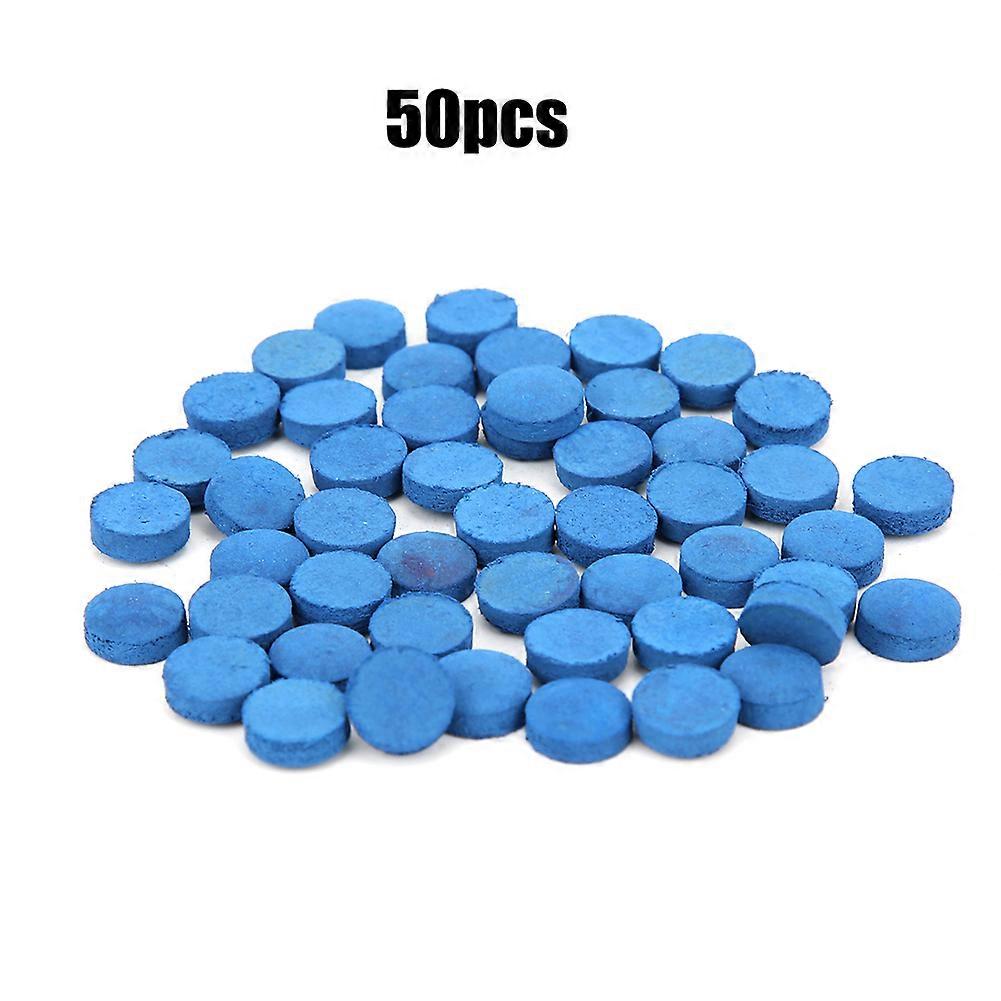 50PCS Leather Billiard Pool Cue Tips Pool Stick Replacement Accessory with Storage Box