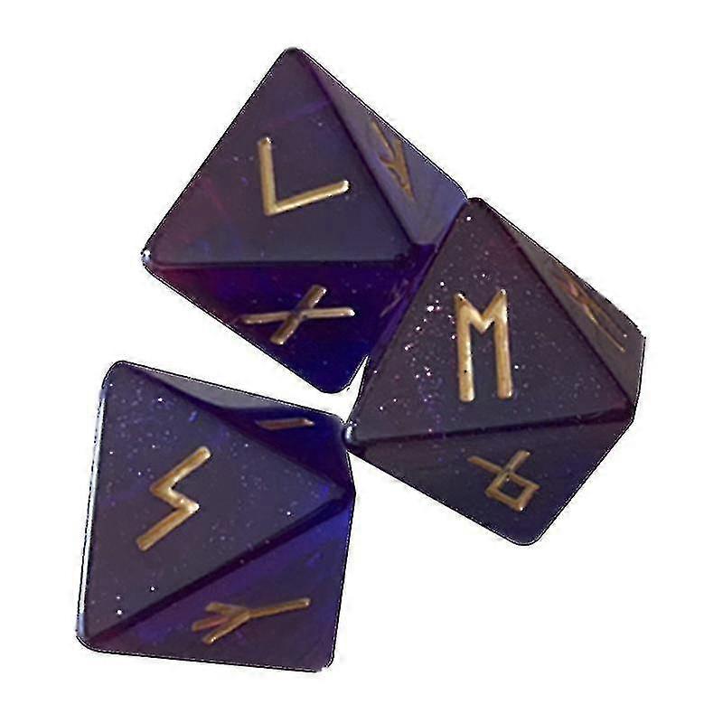 3 Pcs 8-sided Rune Dice Resin Assorted Polyhedral Dices Set Divination Table Board Roll Party Cards Playing Game Toy 03ka