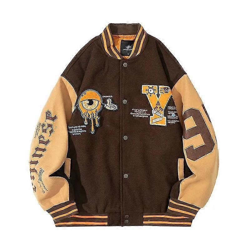 Y Brev Varsity Baseball Bomber Jacka Män Bomull Kvinnors