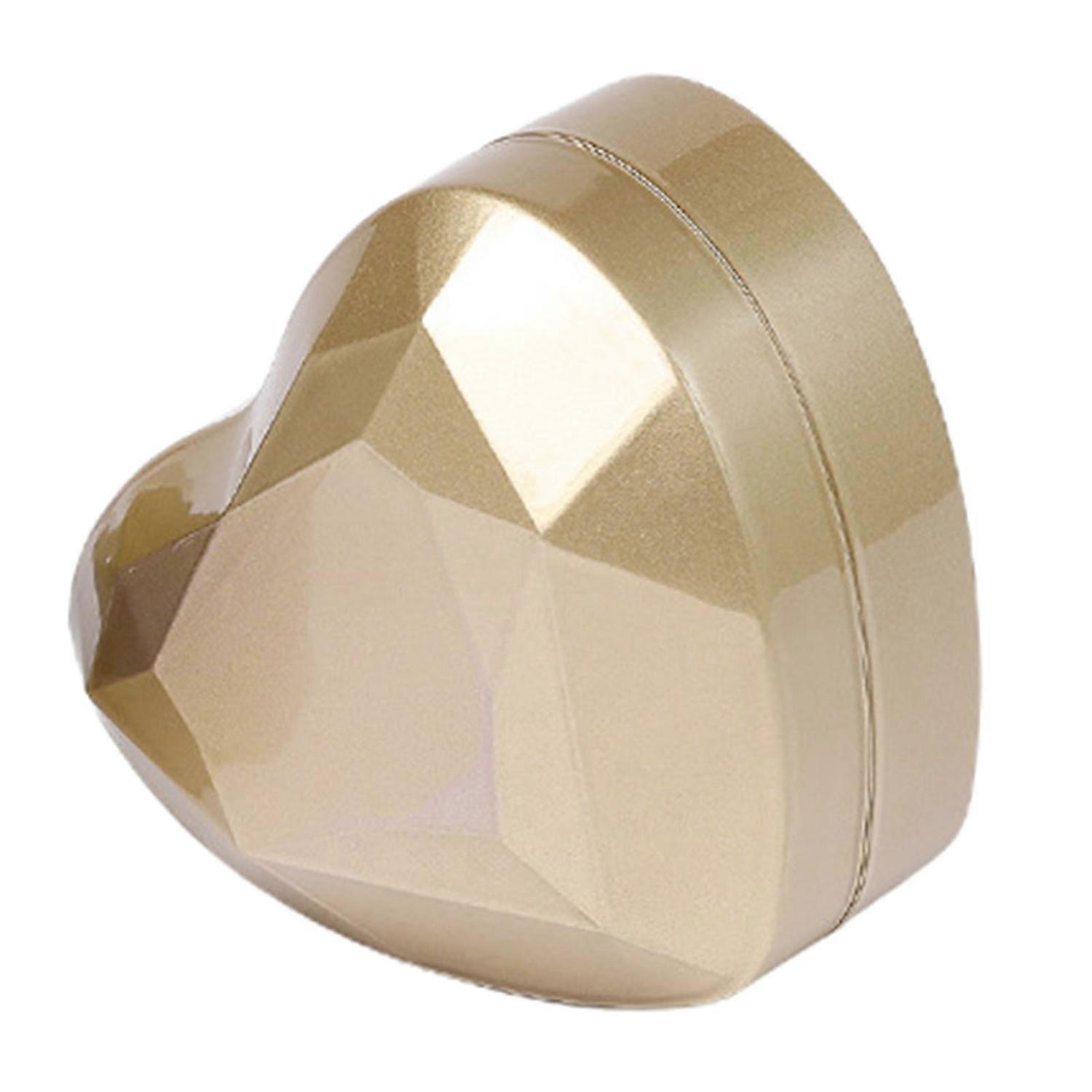  Ring Box Heart Shaped with LED Light Pocket-sized Portable Ring Case for Proposal Engagement
