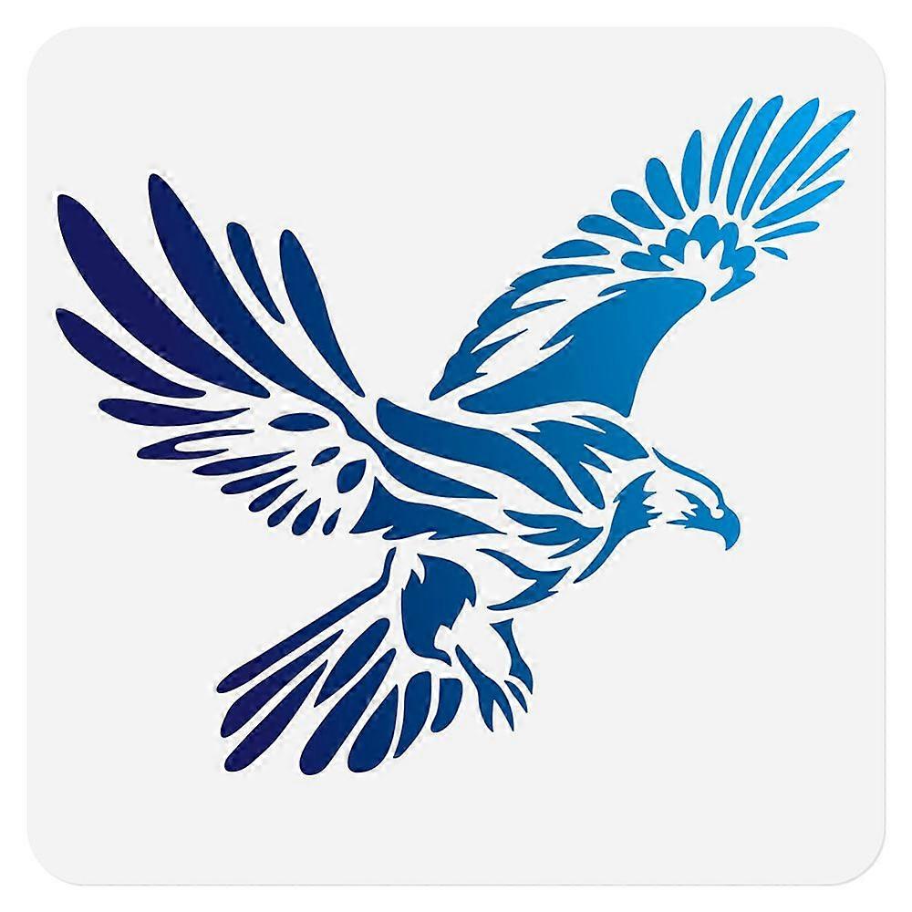 DIYスクラップブックフォトアルバムイーグル300x300mmのための1pcペット中空描画絵画ステンシル