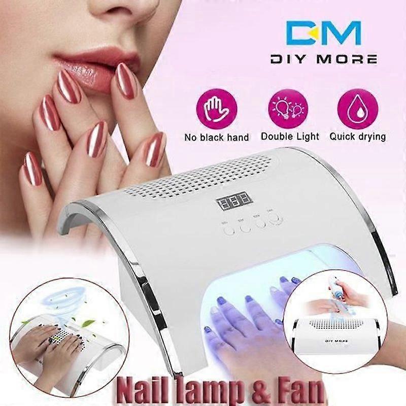 80W UV Lamp Nail Dryer + Nail Vacuum Cleaner with Automatic Sensor LCD Screen 4 Timers Fast Drying