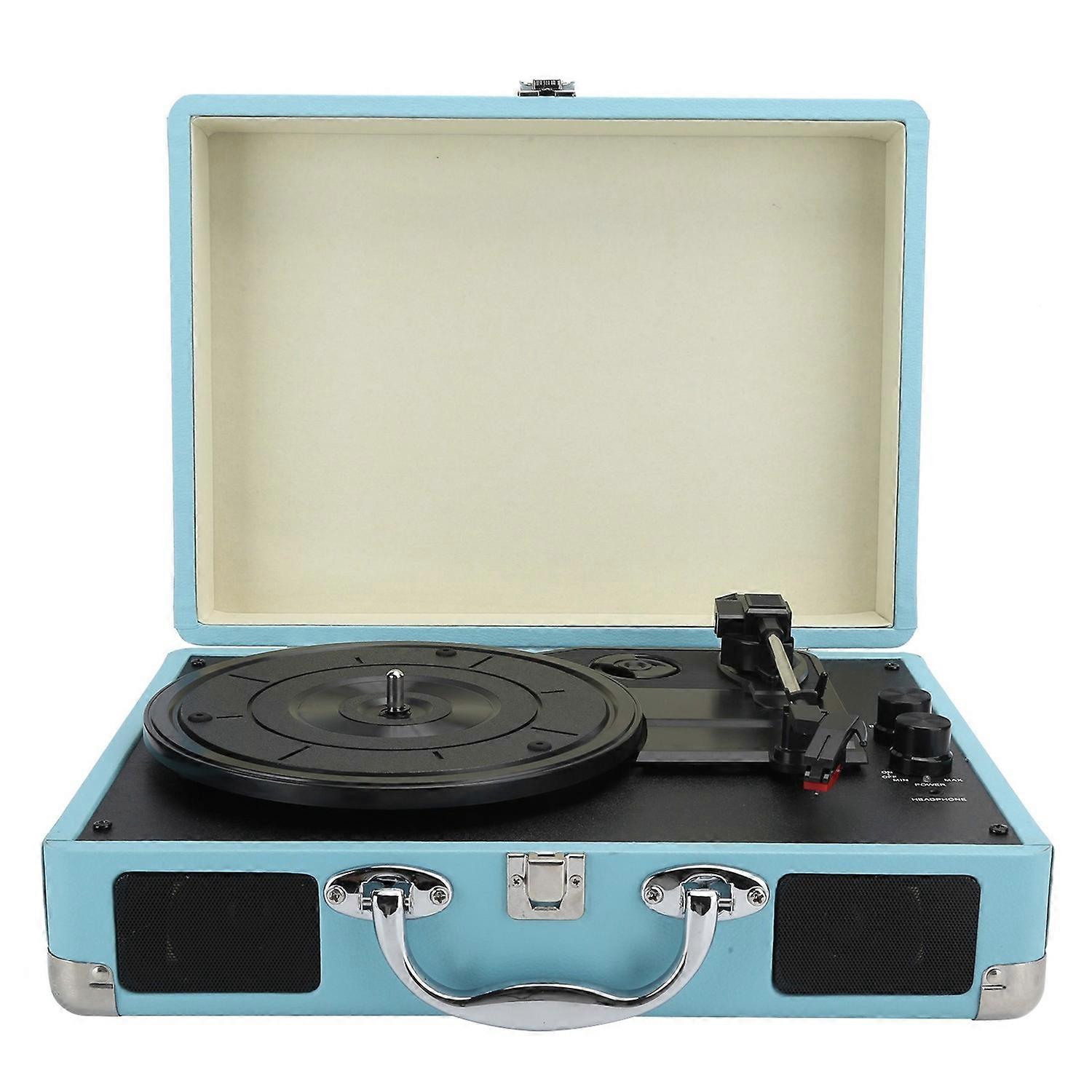 100‑240V Vinyl Record Player Suitcase Portable Speaker Turntable Player 33/45/78 RPMUS Plug