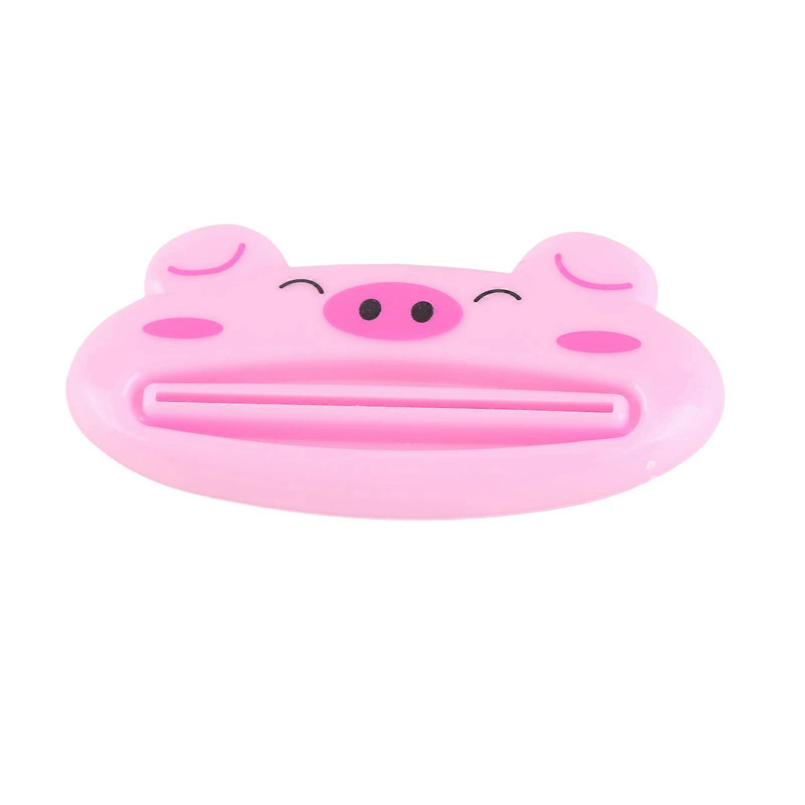 Cartoon Animal Shape Plastic Toothpaste Dispenser Tube Squeezer Rolling Holder (Pig)