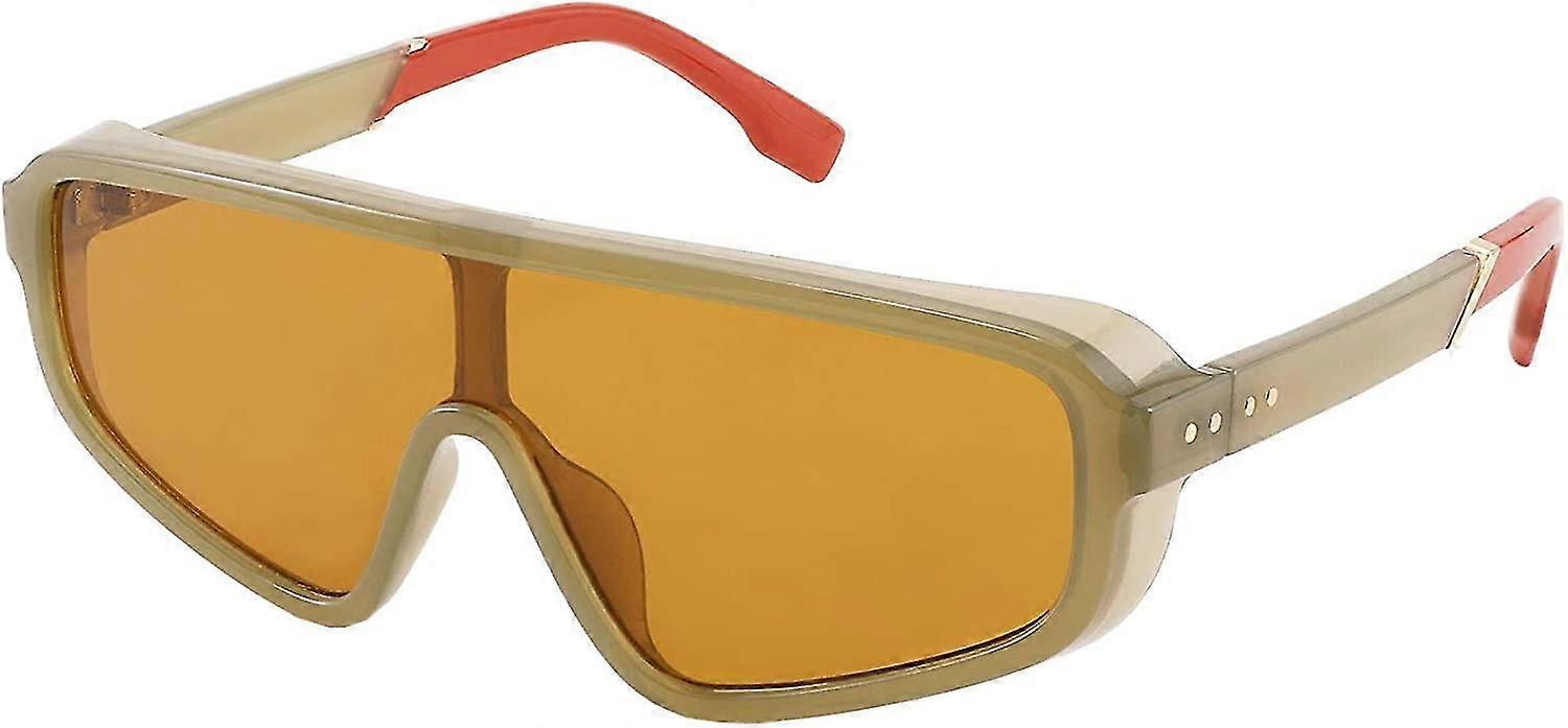 Retro One Piece Aviator Square Sunglasses Sport Siamese Shades Goggles for Men Women B2722