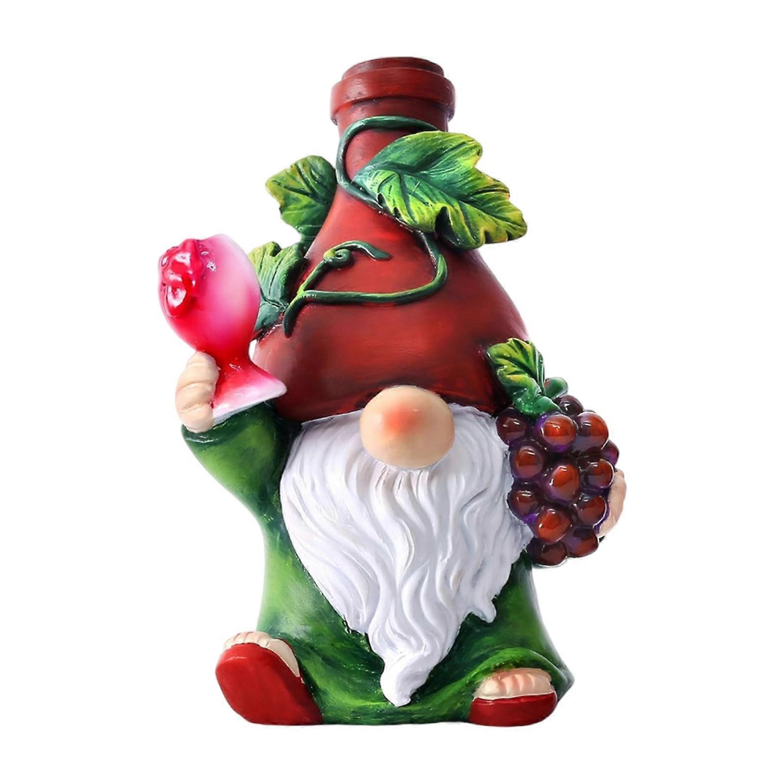 Wine and Grapes Theme Gnomes Figurine Resins Dwarf Elf Statue for Thanksgiving and Christmas Indoor Tabletop Decoration
