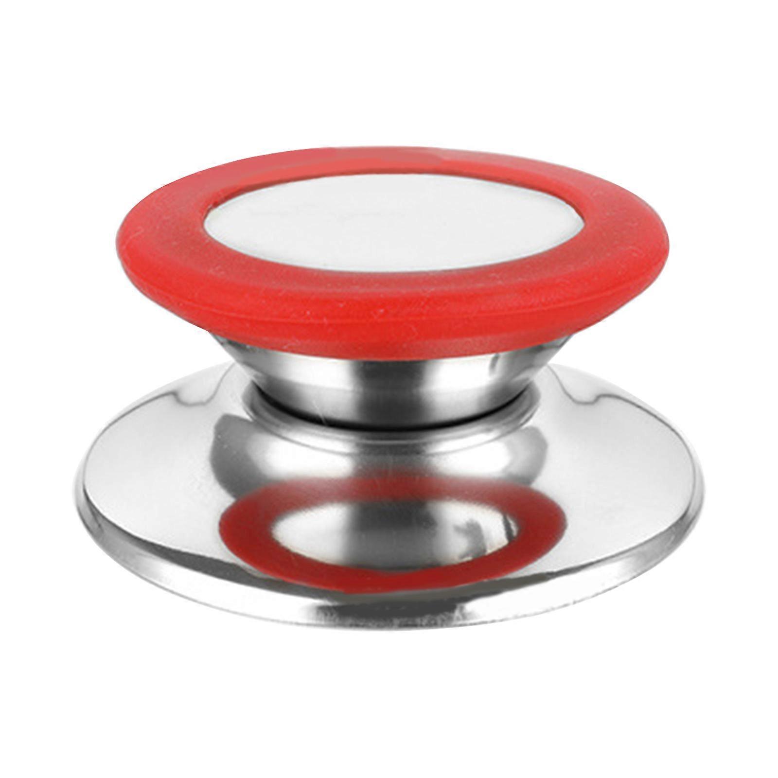 Universeller Topfdeckel Ersatzknöpfe Hitzebeständiger Silikon-Topfdeckel Oberer Knopf Pfannendeckel Haltegriffe Einfach zu installieren Rot