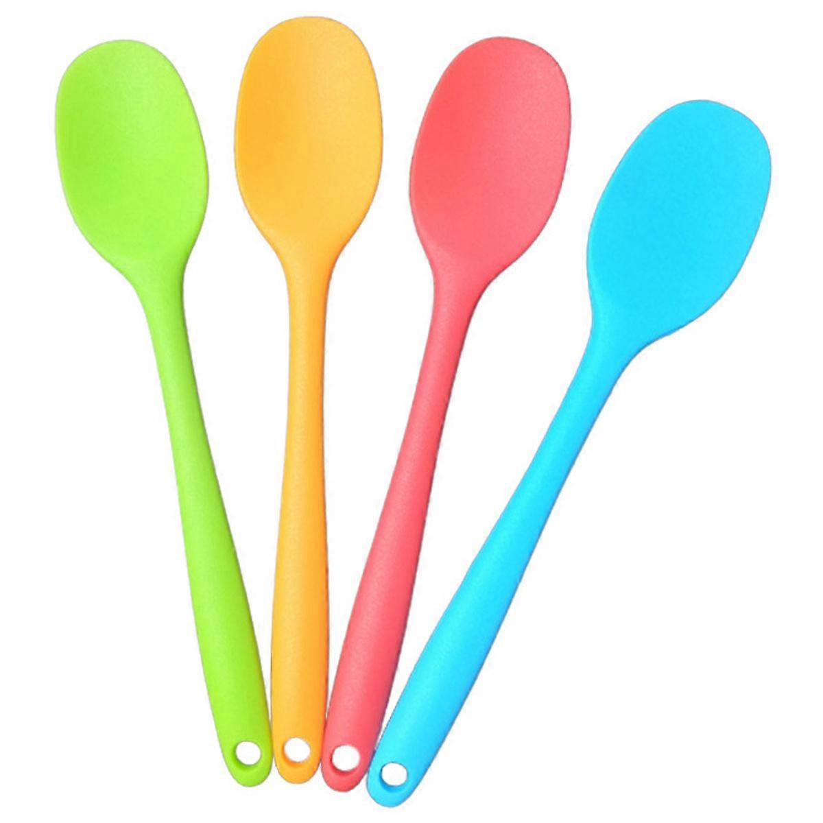 4-Piece Silicone Spoon Set, Non-Stick for Mixing and Baking