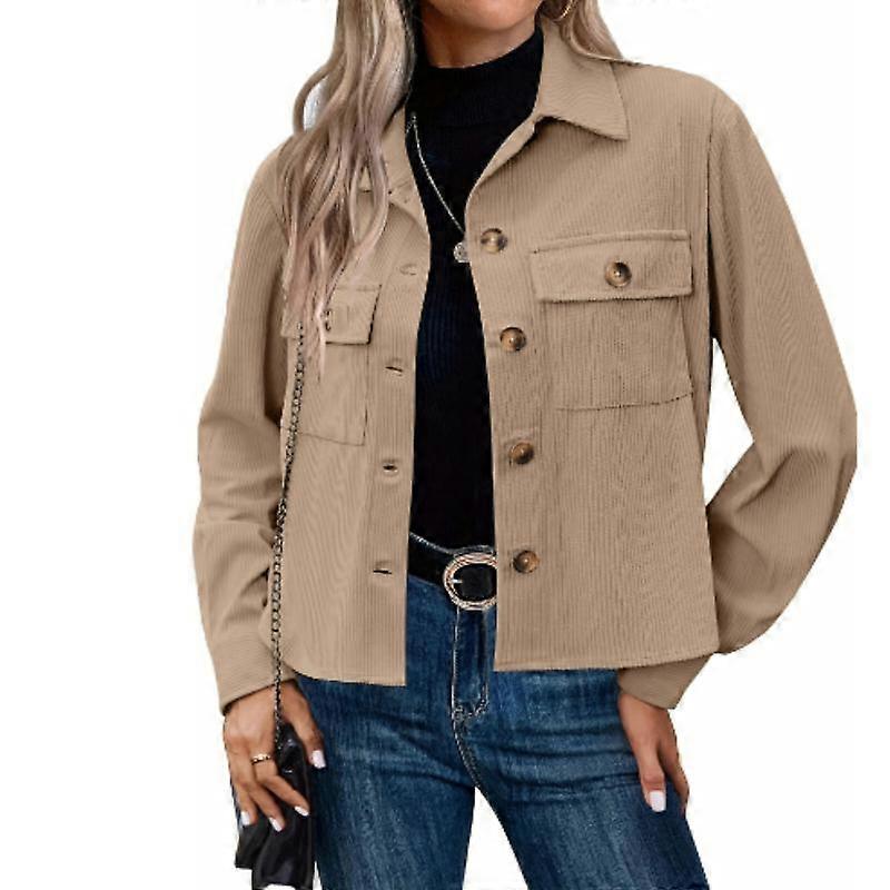Stylish Solid Color Button Front Long Sleeve Jacket - Soft, Breathable, and Comfortable for Spring and Fall