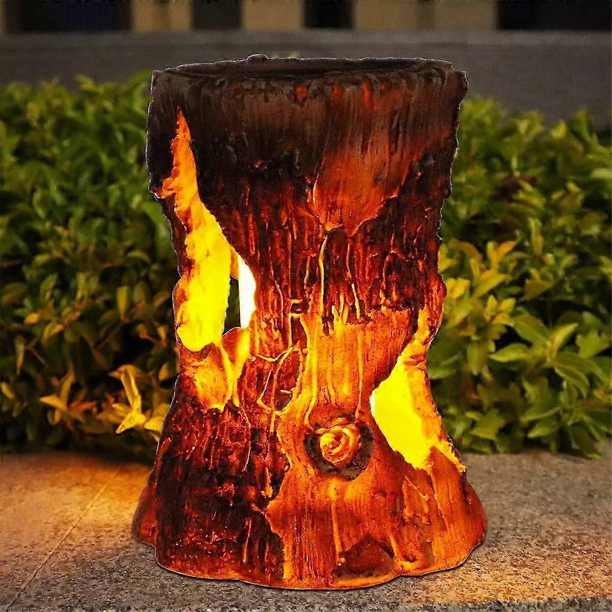 Solarlaternen Außenlicht - Stumpf auf Feuer Fackellicht, solarbetriebene LED tanzende flackernde Flamme