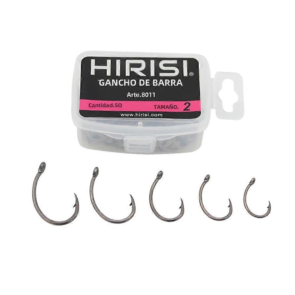 Hirisi 50pcs High Carbon Stainless Steel Anti-Breaking Carp Fishing Hooks for River Packed in Original Box