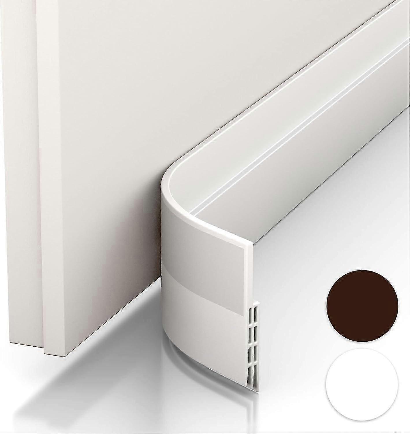 Anti-Draught Excluder & Door Seal - New Insulating Door Bottom (Quick to Install), Ideal for Insulation Against Cold, Noise & Moisture (1 x White)