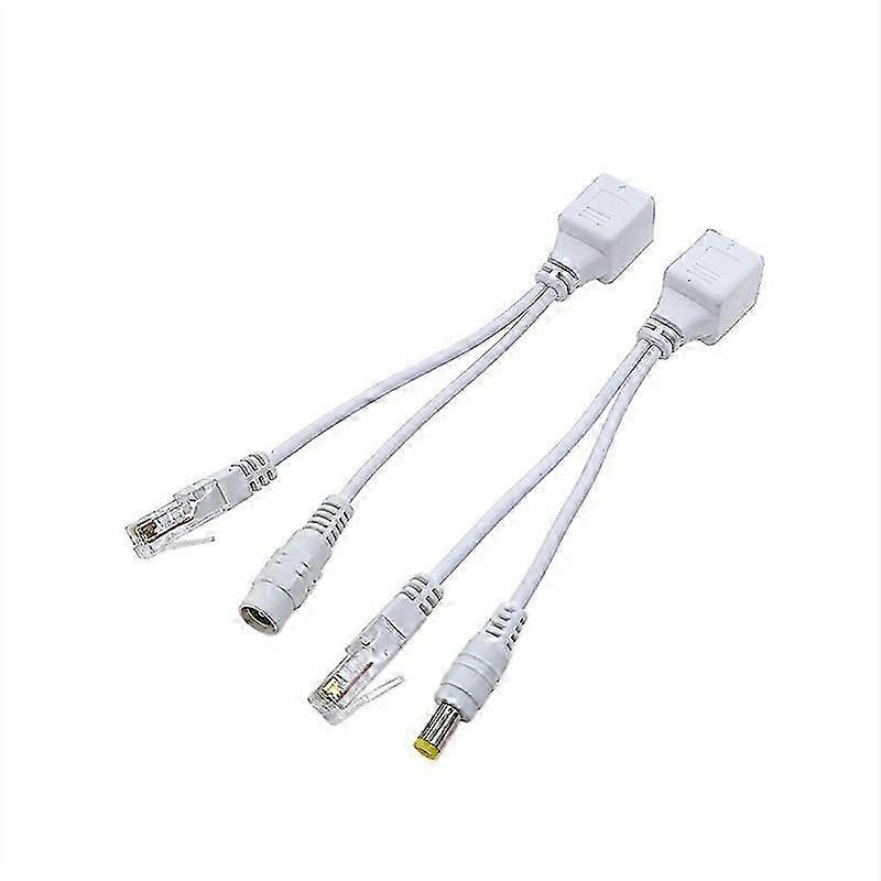 1 ζεύγος παθητική δύναμη πάνω από το εγχυτήρα προσαρμογέα Ethernet Rj45 Poe + κιτ διαχωριστή 12v (λευκό)