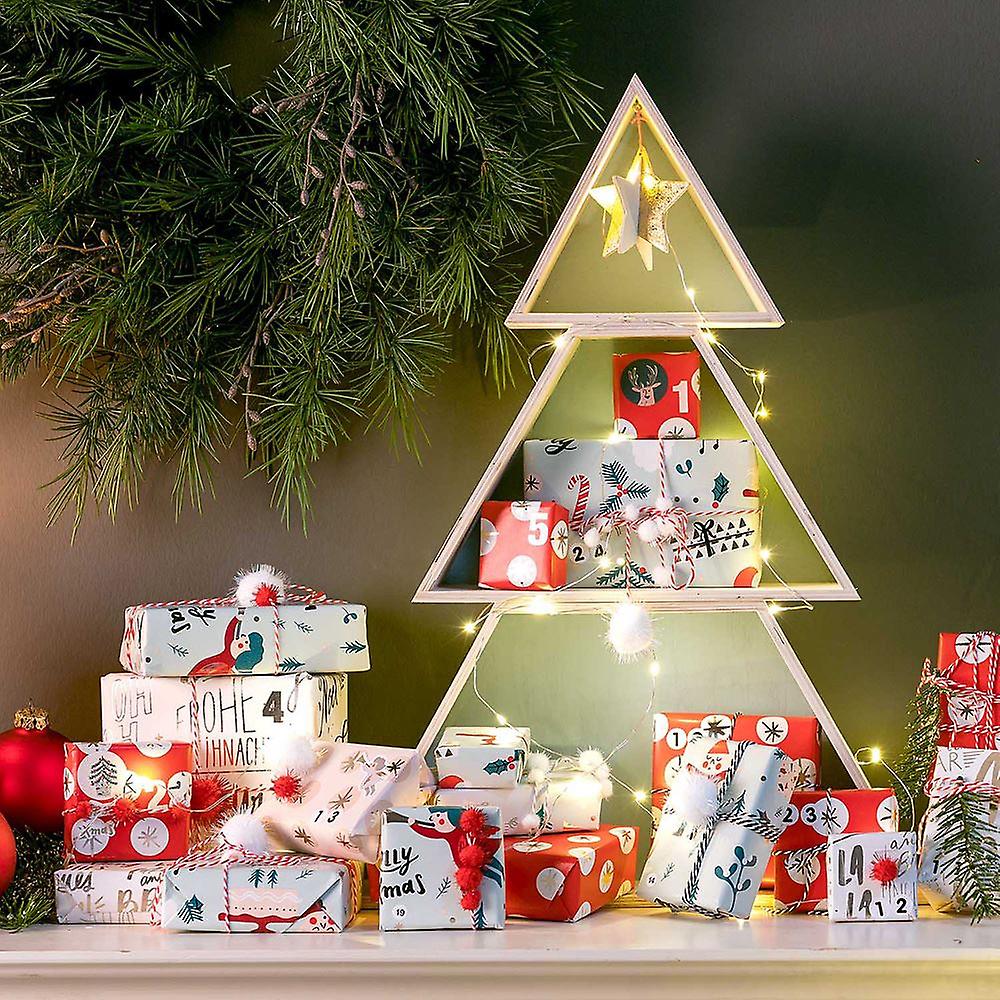 木のクリスマスツリーディスプレイ棚| お祝いの家の装飾ボックスユニット