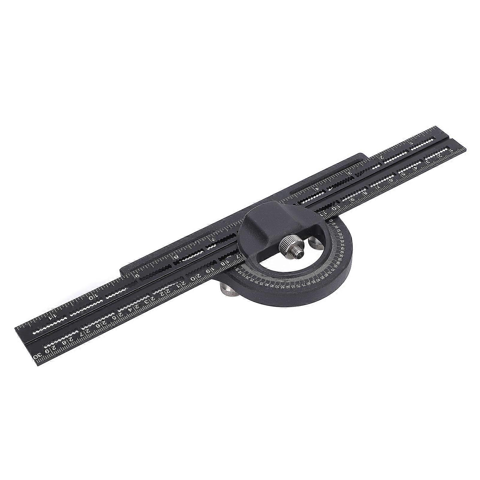 Combination Angle Ruler Multi Function Movable Woodworking Horizontal Universal Vernier Bevel Protractor 300mm Black 
