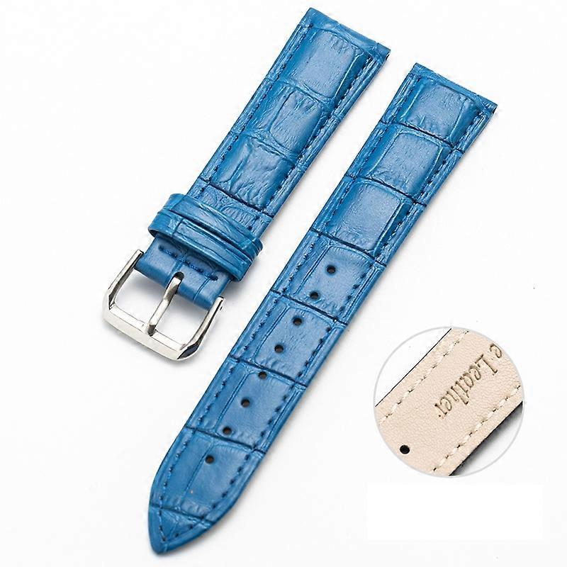 16mm Two-layer Cowhide Leather Bamboo Joint Texture Watch Band