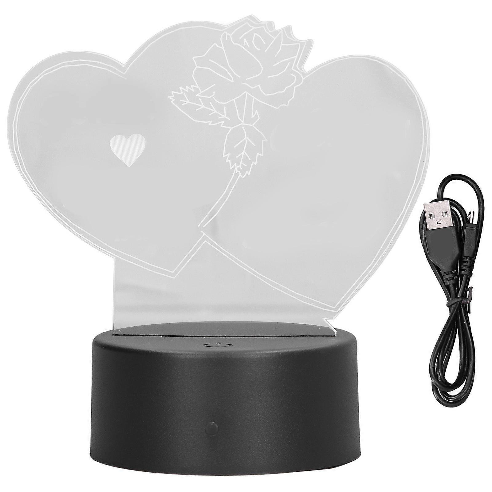 3D Love Lamp Adjustable Seven Colors 3D Design Touch Control USB Or Battery Power  Soft Light 3D Night Light