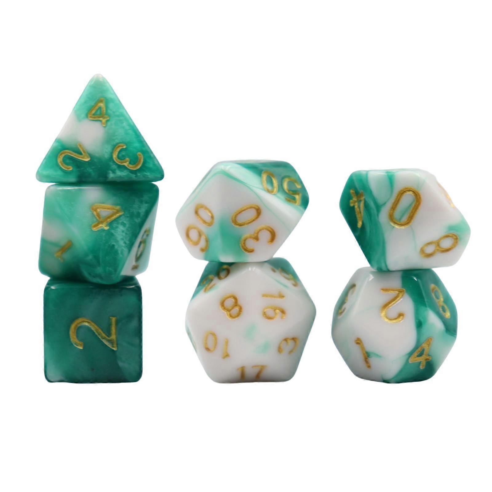 7 Pieces Acrylic Polyhedral Dices Table Games Dices Set for Roll Playing Games