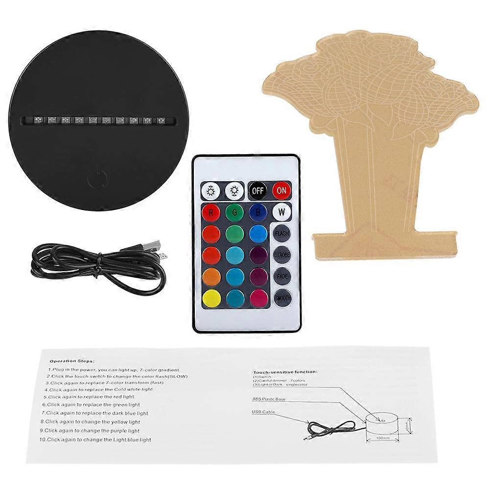 4.5V Touch Switch Seven-Color Acrylic Lamp Base with Adjustable Brightness and Modern Design