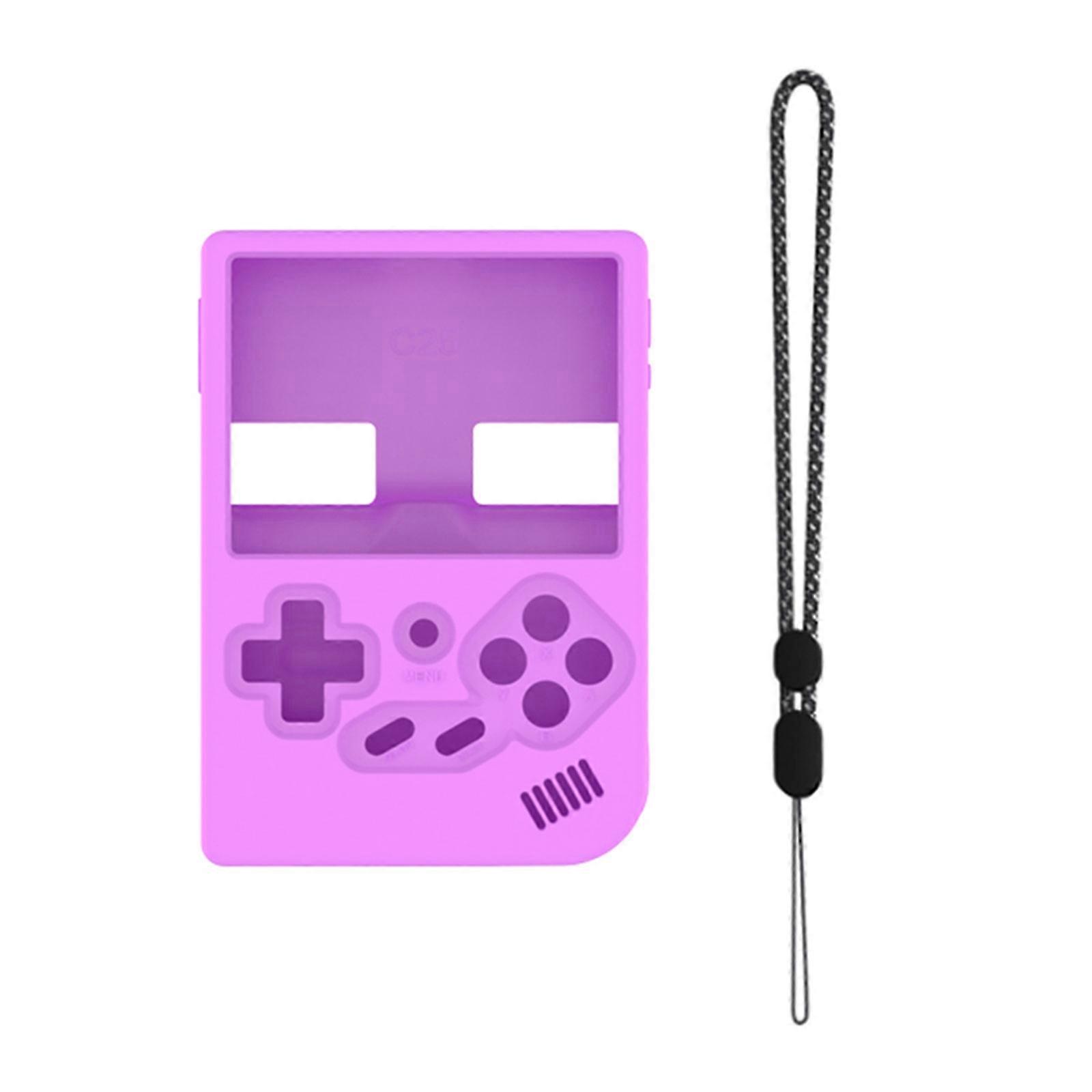 Silicone Cover for RG35XX Full Coverage Waterproof Protector Case Scratchproof Shell Skin Dustproof Housing with Lanyard Purple