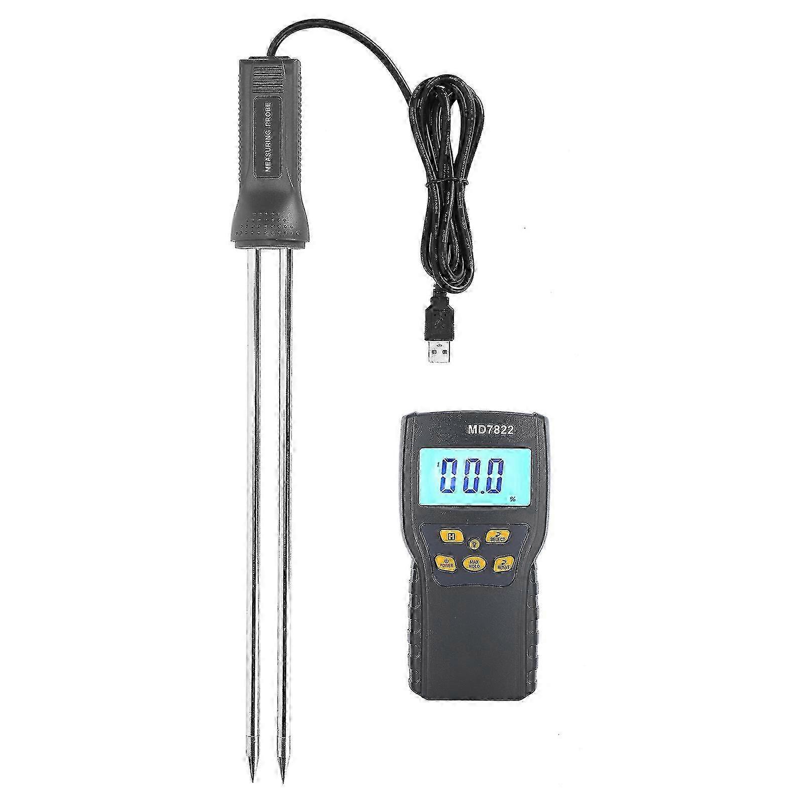 Moisture Meter with Long Probe Digital Grain Wheat Rice Corn Moisture Measurement Tool