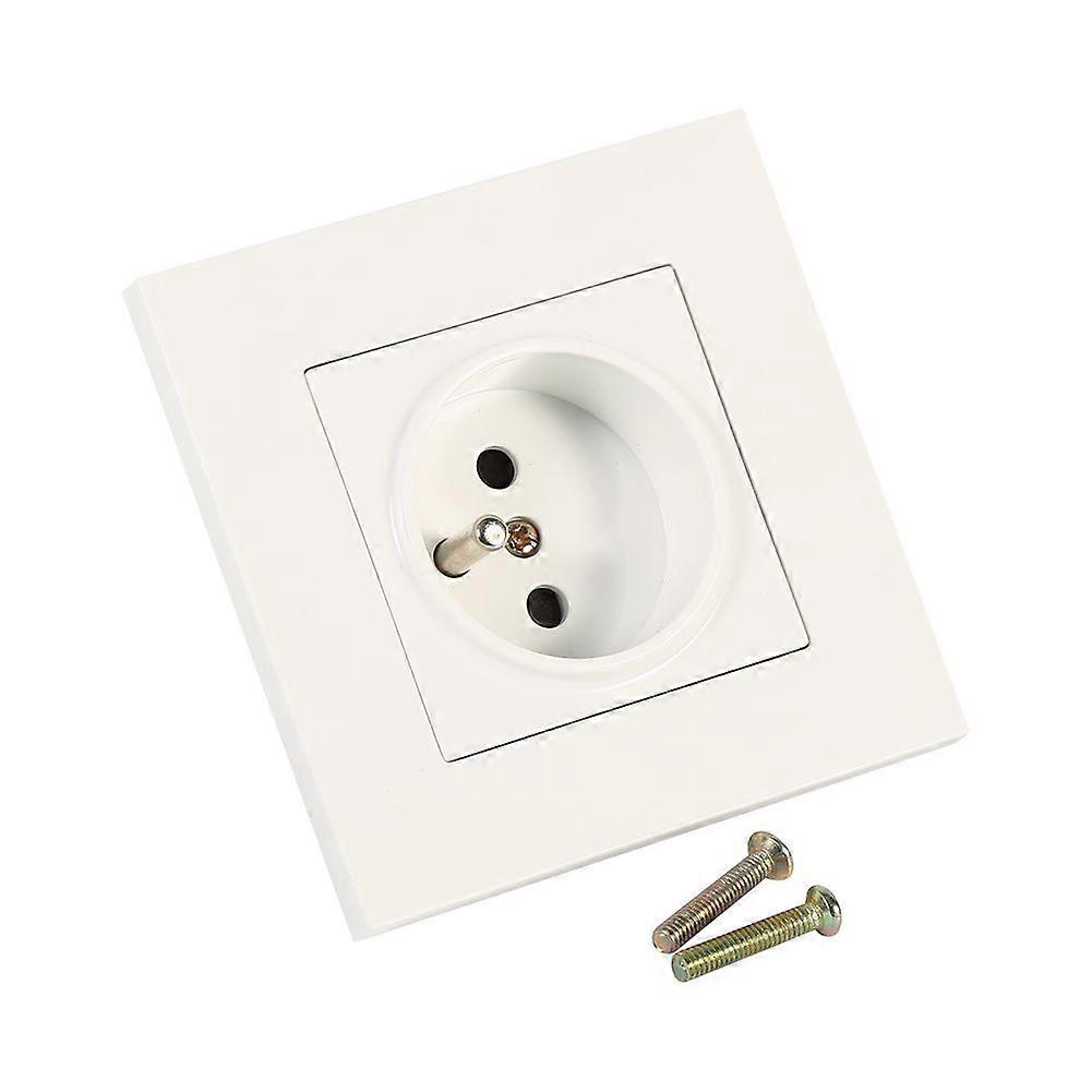 French standard wall power socket white PC panel AC 110~250V 16A single circuit