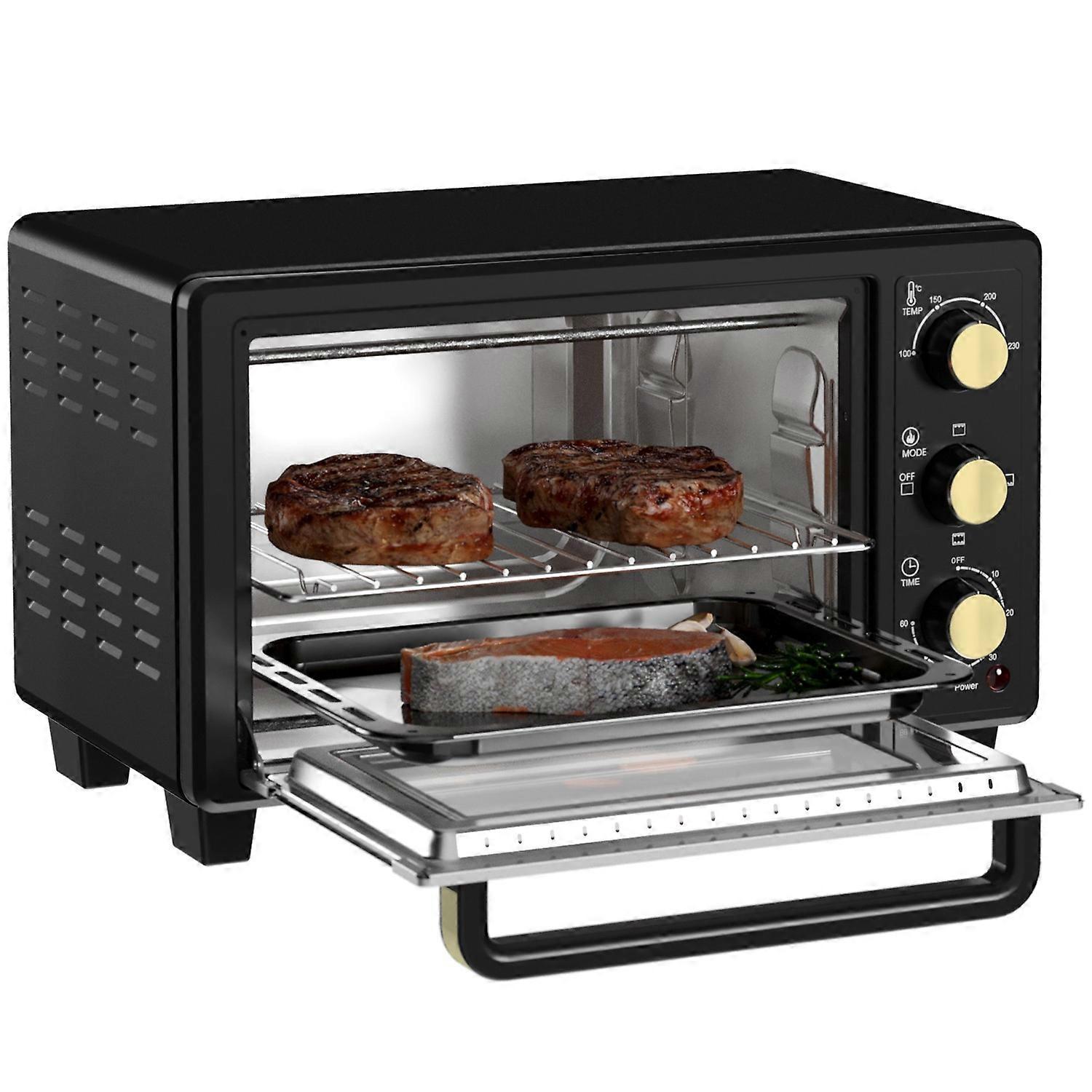 Mini oven 16 L 1400W Mini oven 100-230? 60 min. timer, with grill rack and baking tray, pizza oven with tin