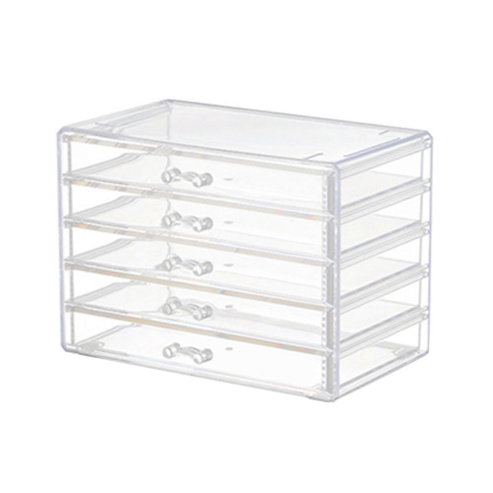 Elegant Acrylic Makeup and Jewelry Drawer Organizers Beauty Container with Multi Layer Design for Home and Vanity Use Multicolor