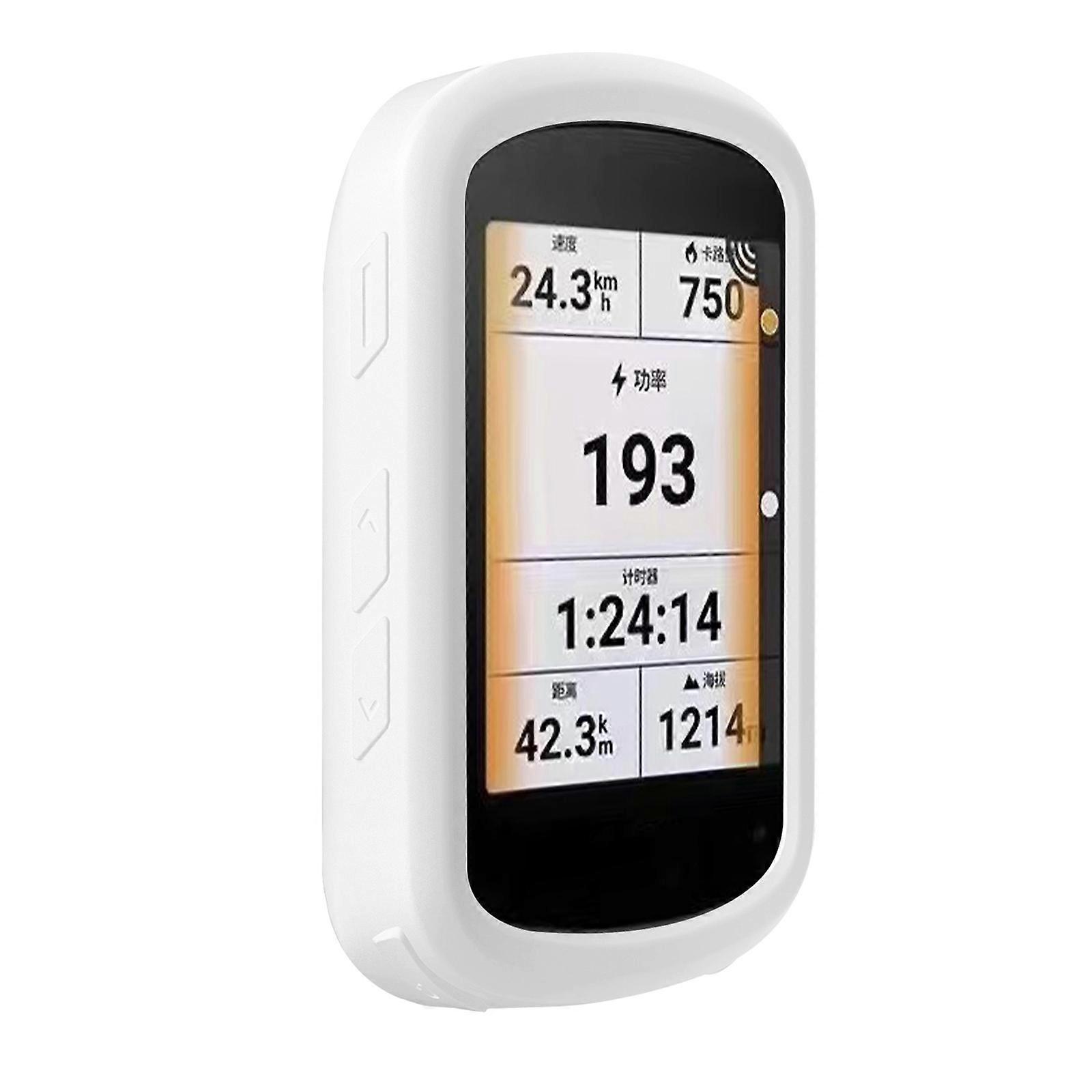 Skin-friendly Drop Resistant Anti-Drop Silicone Protective Case Compatible for-Garmin Edge 840 Premium-GPS Bike Computer White