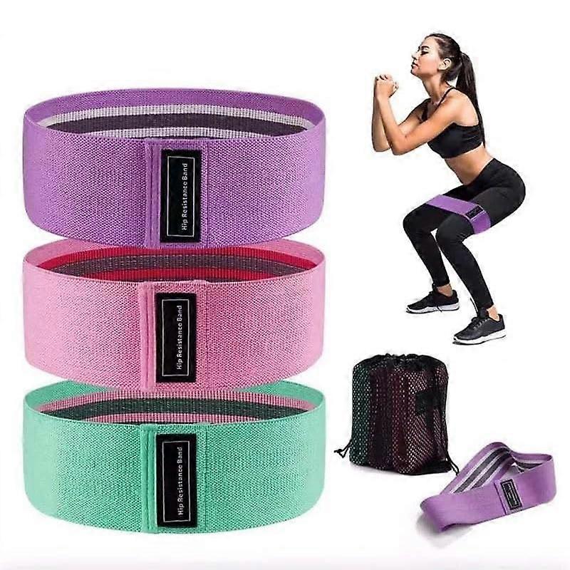 3 Set Elastic Resistance Bands for Muscle Training, Pilates, Strength, and Fitness - Durable, Versatile, Color-Coded Sizes