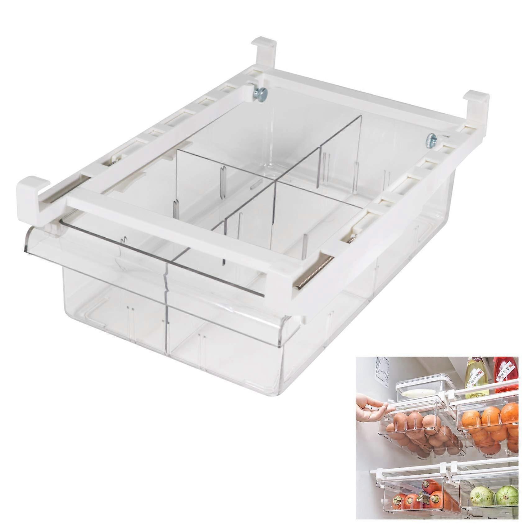 Clear Fridge Drawer Organizer for Fridge Shelf Under 0.6' Medium Size