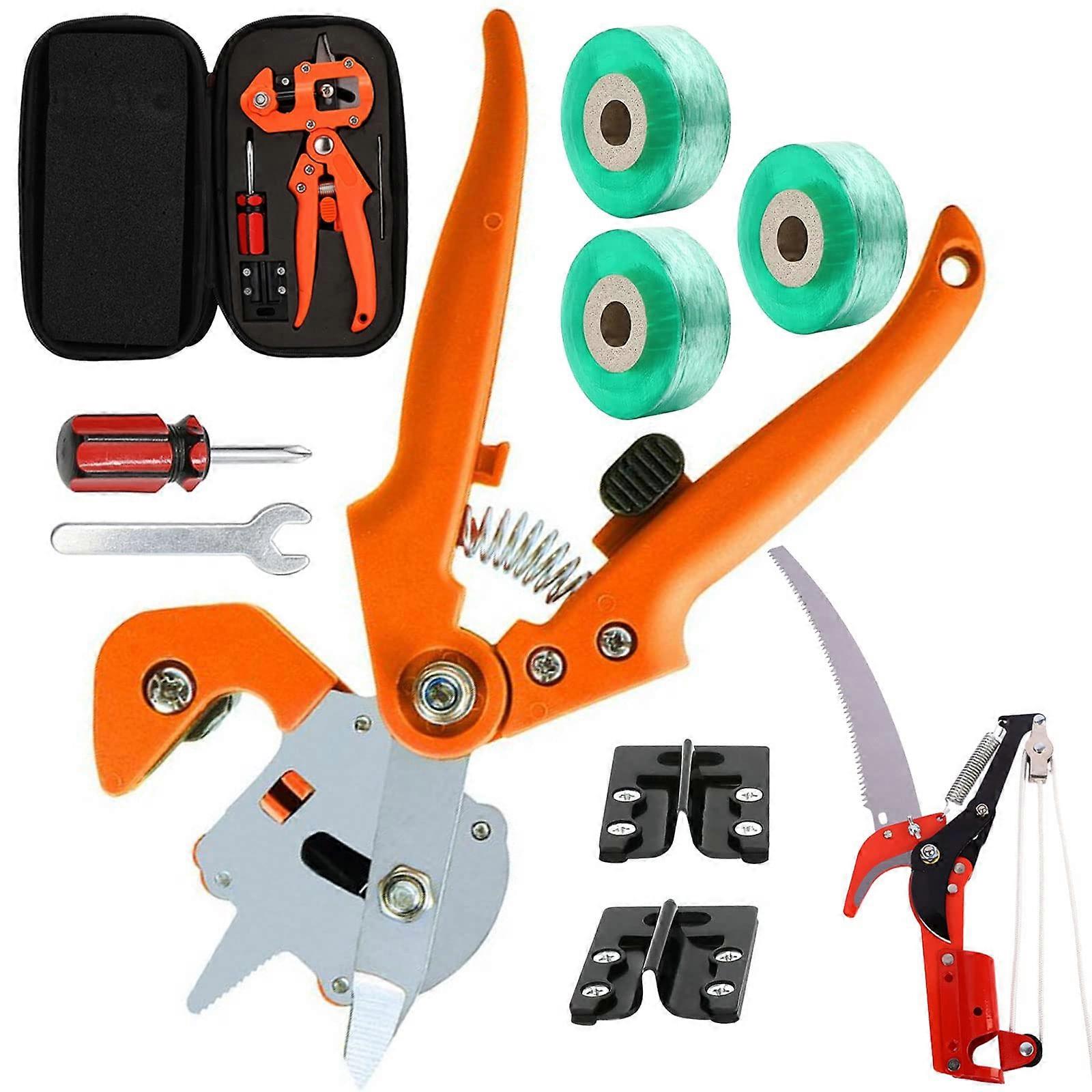 Garden Grafting Tool, Multifunctional Pruning Scissors Kit, V-Graft/U-Graft/Omega-Graft Seedling for Fruit Tree Grafting Set with Grafting Tapes