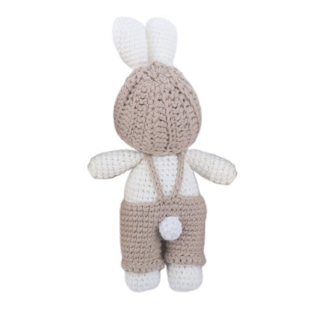 Cartoon Rabbit Toy Handmade Rabbit Rattle for Kid Crochet Handheld Appease Toy