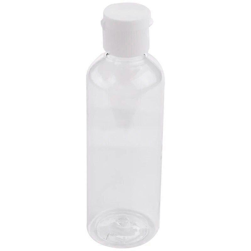 AD-4 x 100ml Plastic Clear Flip Bottles Travel Shampoo Lotion Cosmetic Container