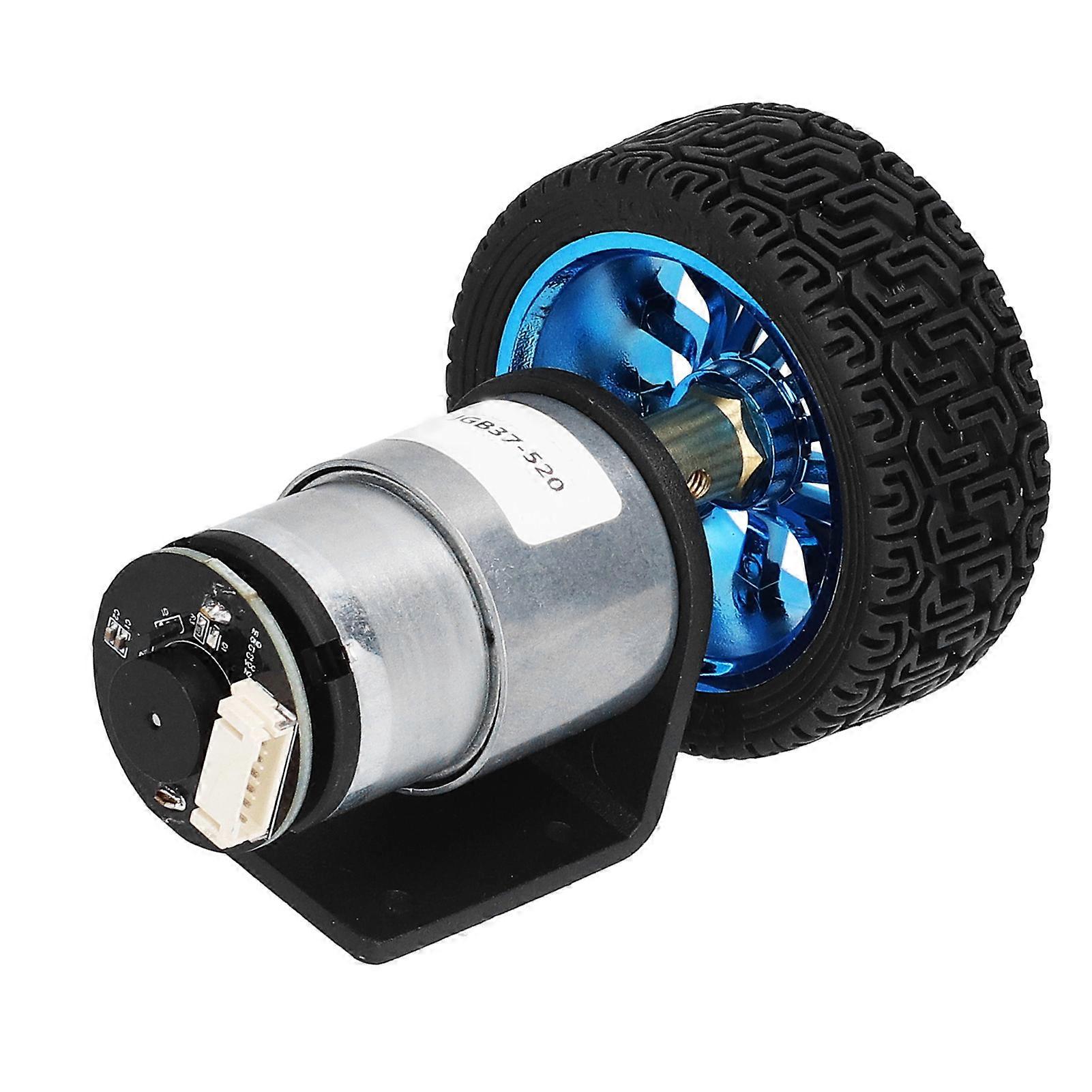 JGB37-520 DC12V 12RPM Encoder Motor Set with Bracket Wheel 6mm Shaft