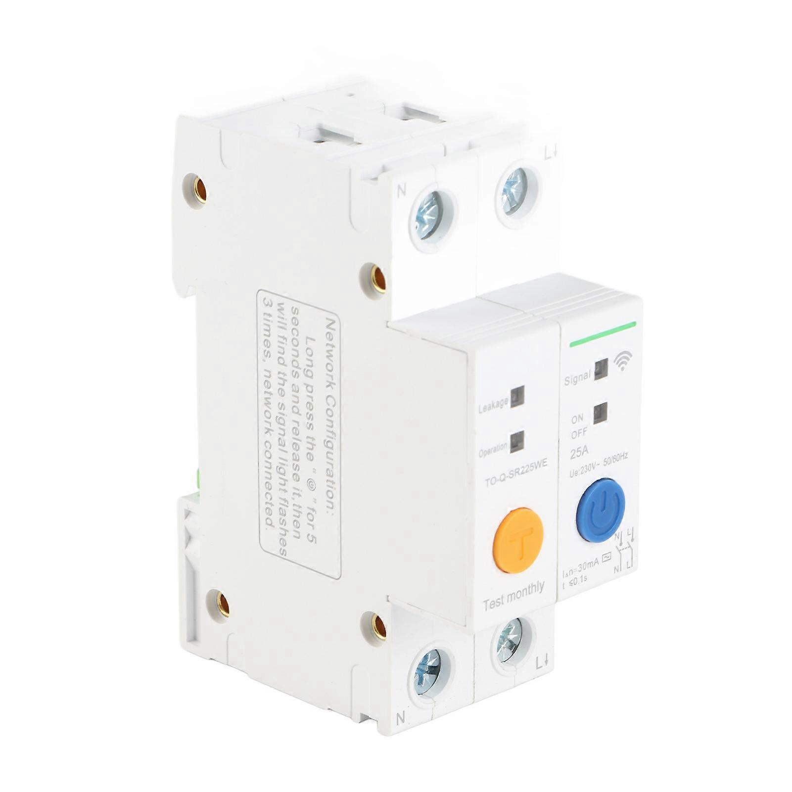 2P 25A WiFi Circuit Breaker AC230V Remote Control Din Rail Mount